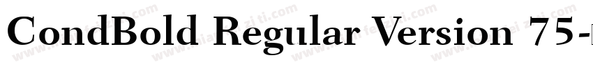 CondBold Regular Version 75字体转换